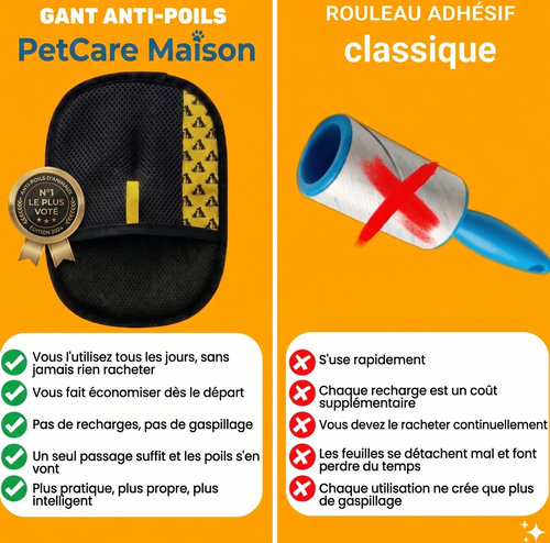 Gant Anti-Poils Réutilisable – Chien & Chat